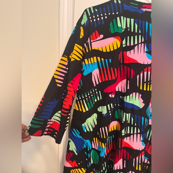 Zuri Print Dress Cotton 3/4 Sleeve 2X. *Minor fabric discoloration shown - Picture 4 of 9